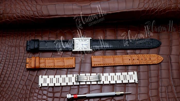 Cartier Tank Leather strap 20mm 18mm 17mm 16mm Genuine Alligator