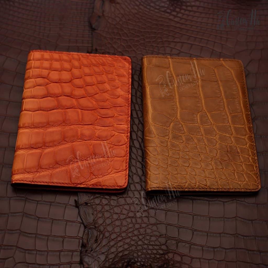 Crocodile Leather Passport clip