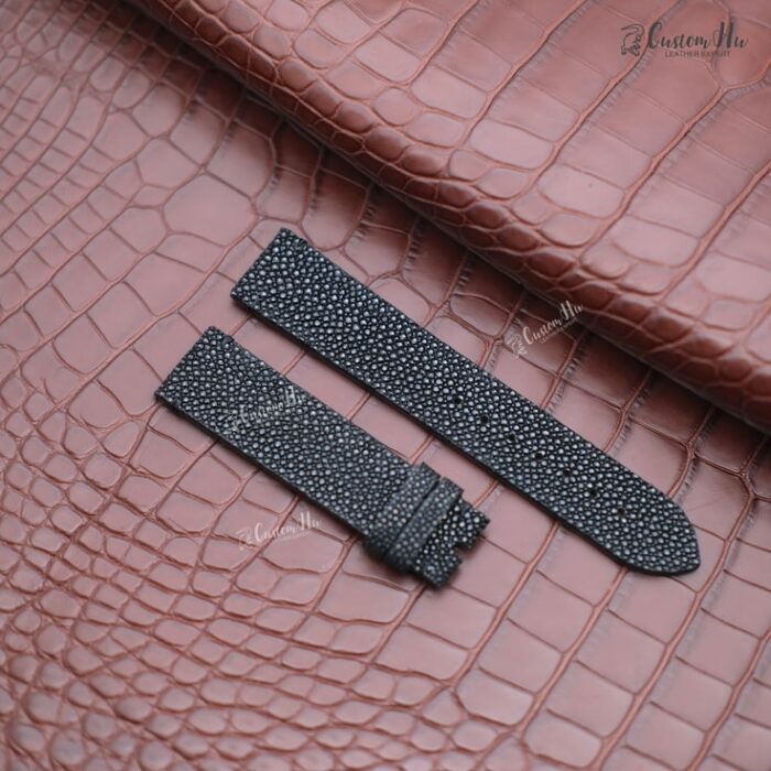luxurious Pearl fish skin strap Black 20mm 21mm 22mm 23mm 24mm