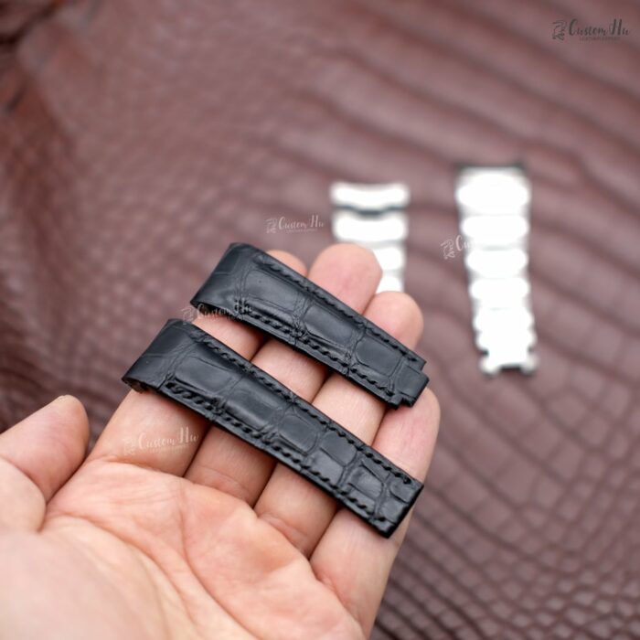 Compatible with Rolex Explorer II Strap 21mm Alligator leather strap