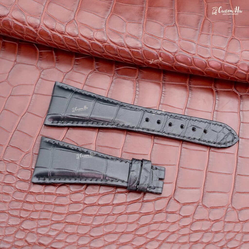 Bulgari Assioma watch strap 28mm Alligator Leather strap