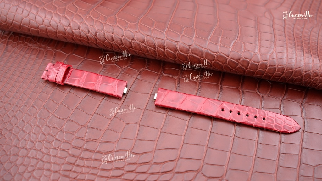 Bvlgari Lucea strap Bvlgari Lucea strap 15mm Alligator leather strap Black red